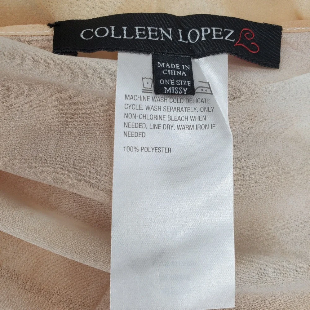 Colleen Lopez Tie Dye Lightweight Sheer Scarf‎ Shawl Wrap Beige Cream One Size